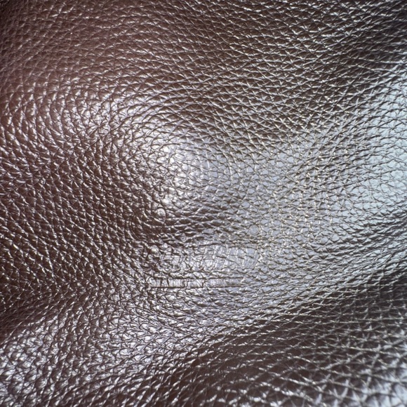 Vintage Italian Dark Brown Pebbled Leather Shoulder Bag Tote Bag - Picture 4 of 14